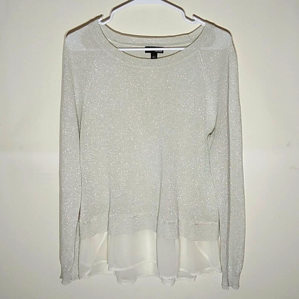 Ana Women's Size Large sparkle top with two textures. Office